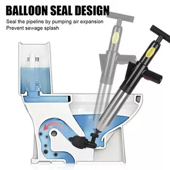 Air Drain Blaster Toilet Plunger High Pressure Drain Plunger Sewer Pipe Unblocker Dredge Clog Remover чёрный