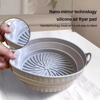 Air fryer mat silicone baking tray multifunctional silicone barbecue mat high temperature resistant repeatable folding tool розовый