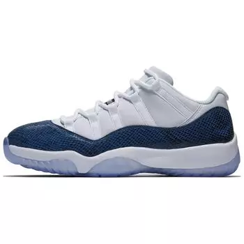 Air Jordan 11 Retro Low Navy Snakeskin 2019 Мужские кроссовки белые черно-темно-синие CD6846-102