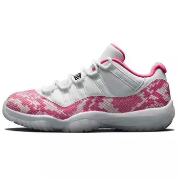 Air Jordan 11 Retro Low Pink Snakeskin Женские кроссовки Белый Черно-Розовый AH7860-106