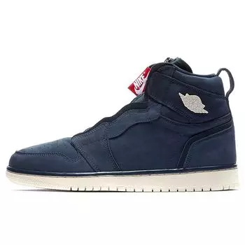 Air Jordan 1 High Zip Navy Женские кроссовки Синие Белые Черные AQ3742-404