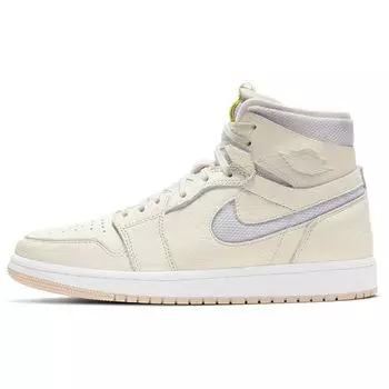 Air Jordan 1 High Zoom Pearl White Женские кроссовки Sail Light-Voltage-Yellow CT0979-107