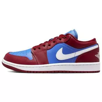 Air Jordan 1 Low Deep Red Blue Женские кроссовки Pomegranate Medium-Blue White DC0774-604 40