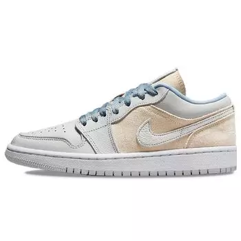 Air Jordan 1 Low Sail Canvas Женские кроссовки White Iris-Whisper Worn-Blue DQ4151-500 35.5