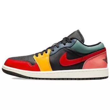 Air Jordan 1 Low SE Черные разноцветные женские кроссовки Taxi French-Blue Fire-Red DN3739-060 36.5