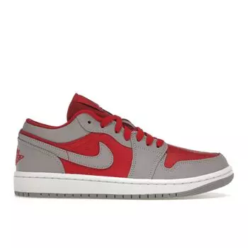Air Jordan 1 Low SE Split - Женские кроссовки Gym Red Cement Grey Black White DR0502-600 37.5