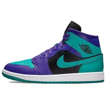 Air Jordan 1 Mid Black Grape Женские кроссовки Purple Dark-Concord White BQ6472-502 38