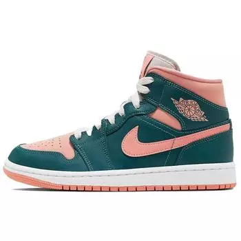 Air Jordan 1 Mid Dark Teal Green Женские кроссовки BQ6472-308 35.5