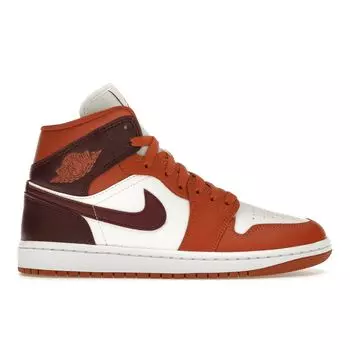 Air Jordan 1 Mid Dusty Peach Женские кроссовки Оранжевый Night-Maroon Sail BQ6472-200 36