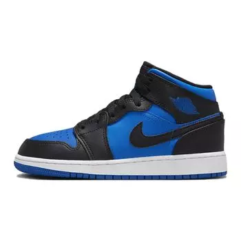 Air Jordan 1 Mid GS Black Royal Blue Детские кроссовки Белый DQ8423-042 37.5