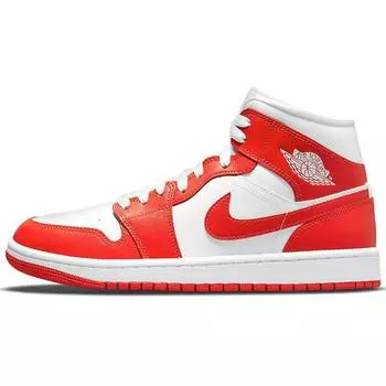 Air Jordan 1 Mid Habanero Красные женские кроссовки Оранжево-белые BQ6472-116 36