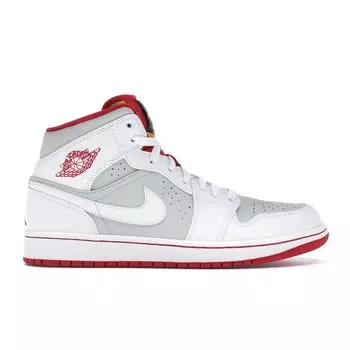 Air Jordan 1 Mid Hare 2015 Мужские кроссовки белые БЕЛЫЕ TRUE-RED-LIGHT-SILVER-BLACK 719551-123