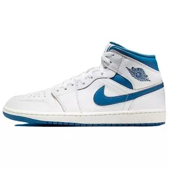 Air Jordan 1 Mid Industrial Blue Мужские кроссовки белые FN5215-141 45