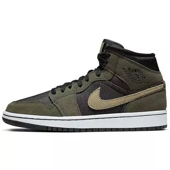 Air Jordan 1 Mid Olive Женские кроссовки Зелено-белые BQ6472-030