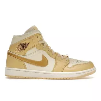 Air Jordan 1 Mid Pale Vanilla Gold Женские кроссовки Кремовый металлик-золото-кокосовое молоко FB9892-200 41