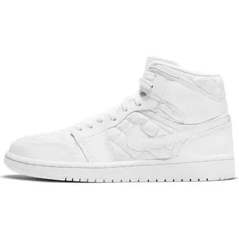 Air Jordan 1 Mid SE Белые стеганые женские кроссовки Черные DB6078-100 35.5