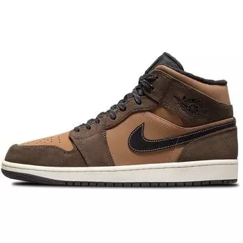 Air Jordan 1 Mid SE Dark Chocolate Мужские кроссовки Коричневые Archaeo-Brown Black DC7294-200 42.5