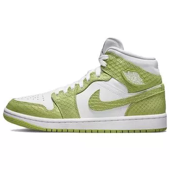 Air Jordan 1 Mid SE Green Python Женские кроссовки Белые ярко-зеленые DV2959-113 38