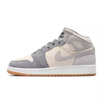 Air Jordan 1 Mid SE GS Coconut Milk Particle Grey Детские кроссовки Кремовые DN4346-100 39