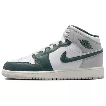 Air Jordan 1 Mid SE GS Oxidized Green Kids Кроссовки White Sail Neutral-Grey FQ8088-103 38
