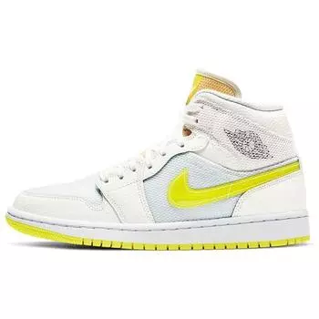 Air Jordan 1 Mid SE напряжения желтые женские кроссовки белый парус Light-Voltage-Yellow-2 DB2822-107 35.5