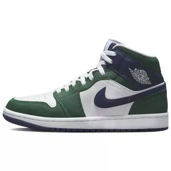 Air Jordan 1 Mid SE Noble Green Женские кроссовки White Midnight-Navy DZ5326-300 42
