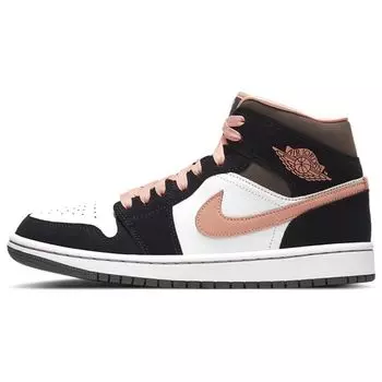 Air Jordan 1 Mid SE Peach Mocha Женские кроссовки Черный Белый Абрикос DH0210-100 40.5