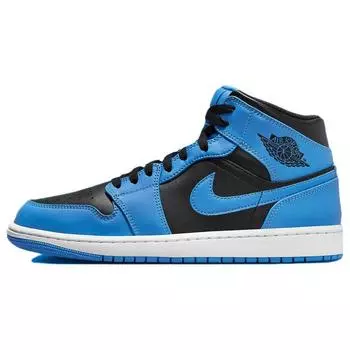 Air Jordan 1 Mid University Blue Black Мужские кроссовки белые DQ8426-401 44