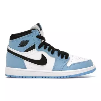 Air Jordan 1 Retro High OG PS University Blue Детские кроссовки Белый Черный AQ2664-134 35