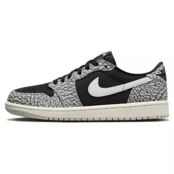 Air Jordan 1 Retro Low OG GS Black Cement Детские кроссовки Muslin Tech-Grey White CZ0858-001 36.5