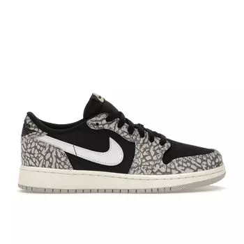 Air Jordan 1 Retro Low OG GS Black Cement Детские кроссовки Muslin Tech-Grey White CZ0858-001 36.5