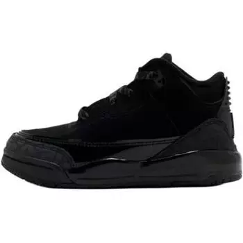 Air Jordan 3 Retro TD Black Cat 2025 Детские кроссовки Темно-угольный DM0968-001 26