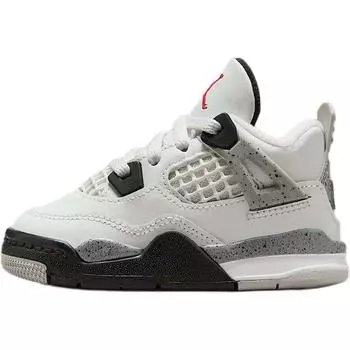 Air Jordan 4 Retro OG TD Белый Цемент 2025 Детские Кроссовки Summit-White Fire-Red Tech-Grey IB4387-100 22