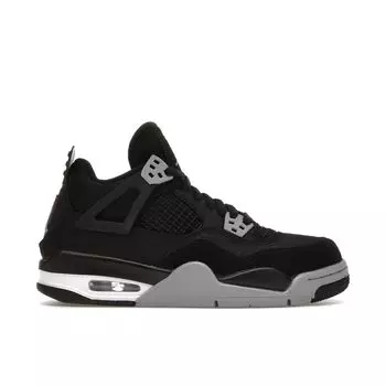 Air Jordan 4 Retro SE GS Черные парусиновые детские кроссовки Белый огненно-красный светло-стальной серый DV0553-006 35.5