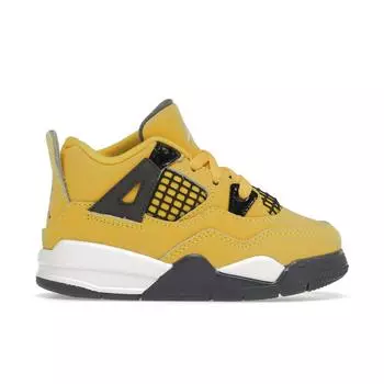 Air Jordan 4 Retro TD Lightning 2021 Детские кроссовки Yellow Tour-Yellow Multi-Color BQ7670-700 23.5