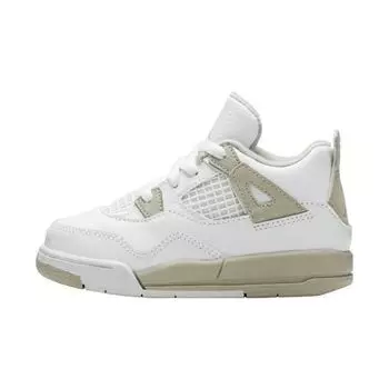 Air Jordan 4 Retro TD Linen 2017 Детские кроссовки White Boarder-Blue Light-Sand 705345-118