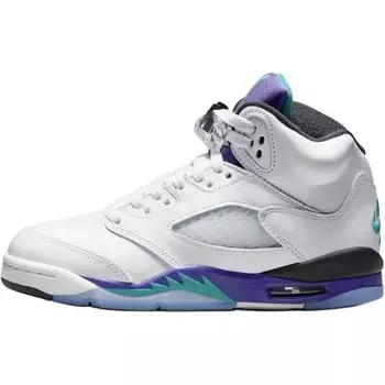 Air Jordan 5 Retro GS Grape 2025 Детские кроссовки Белый Ново-Изумрудный Виноградный Лед HQ7980-100 36