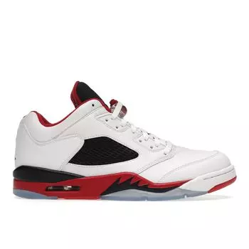 Air Jordan 5 Retro Low Fire Red 2016 Мужские кроссовки белые черно-огненно-красные 819171-101