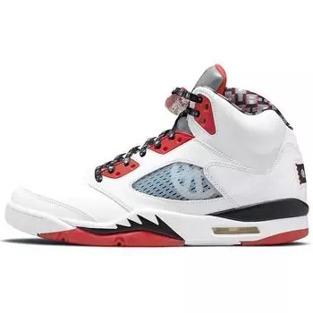 Air Jordan 5 Retro Quai 54 2021 Мужские кроссовки Белый Университет-Красный Черный DJ7903-106 45.5
