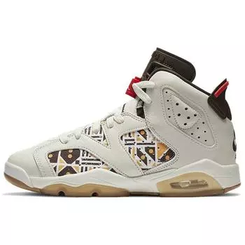 Air Jordan 6 GS Retro Quai 54 — Детские кроссовки Sail Gum Tan Total-Orange Gum-Light Brown CZ6506-100