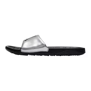 Air Jordan Break Slide GS металлик серебристо-черные детские кроссовки CD5472-005