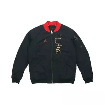 Air Jordan CNY Year Of The Pig Flight Logo Свободная куртка с длинным рукавом и воротником-стойкой Мужская куртка черная CD9046-010 M