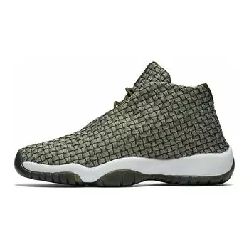 Air Jordan Future BG Olive Canvas Детские кроссовки Зеленый Белый 656504-305