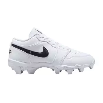 Air Jordan Jordan 1 Low Cleat GS Белые черные детские кроссовки HF6885-100 38.5