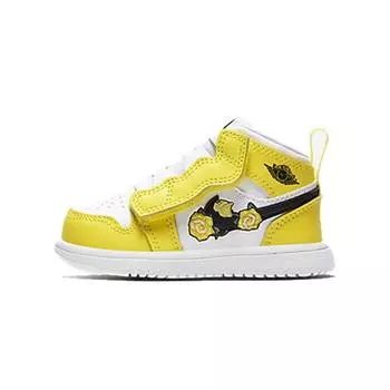 Air Jordan Jordan 1 Mid ALT TD Dynamic Yellow Детские кроссовки Black White AT4613-700 US 4C