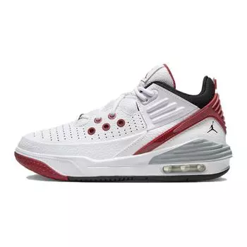 Air Jordan Jordan Max Aura 5 GS Белые университетские красные детские кроссовки Wolf-Grey Black DZ4352-101 37.5