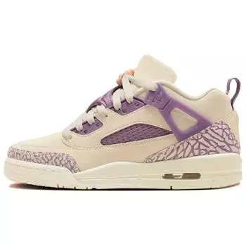 Air Jordan Jordan Spizike Low GS Давайте играть! Детские кроссовки кремовые Legend-светло-коричневые фиолетовые-пыльные FQ3950-200 40