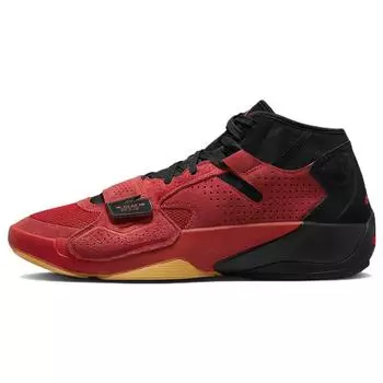 Air Jordan Jordan Zion 2 Red Suede Gum Мужские кроссовки Университет-красный Ярко-Малиновый Gum-Желтый DO9073-600 42