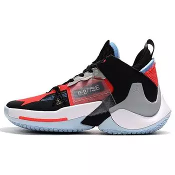 Air Jordan Почему бы не Zer0.2 SE GS Red Orbit Черные детские кроссовки CK0494-600