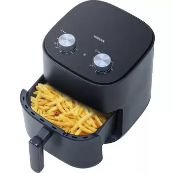 Air Large Electric Air For 3 to 5 Home Fried Delicious Temperature Рецепт Книга Черный [Yamazen] Фритюрница, 4.5L, Емкость, Фритюрница, Без масла, Фритюрница, Люди,